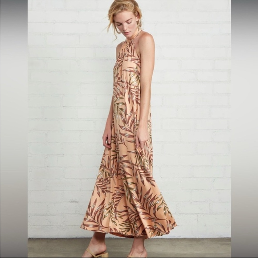 Rachel Pally Tropical Leaf Print Halter Dress size M